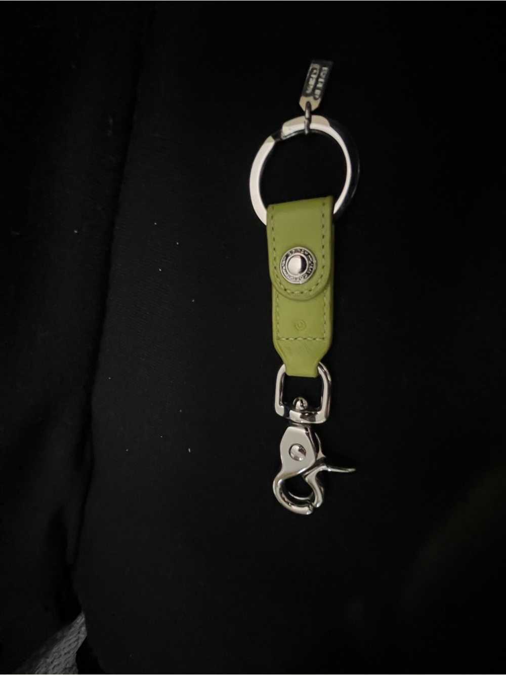NWOT COACH VINTAGE PISTACHIO LEATHER KEY FOB